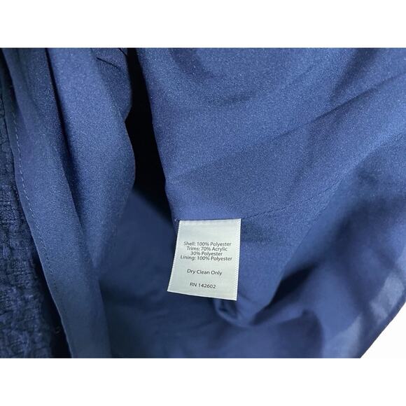 STS Sail To Sable Navy Blue Tweed Dress Womens Size 8 - Picture 5 of 7